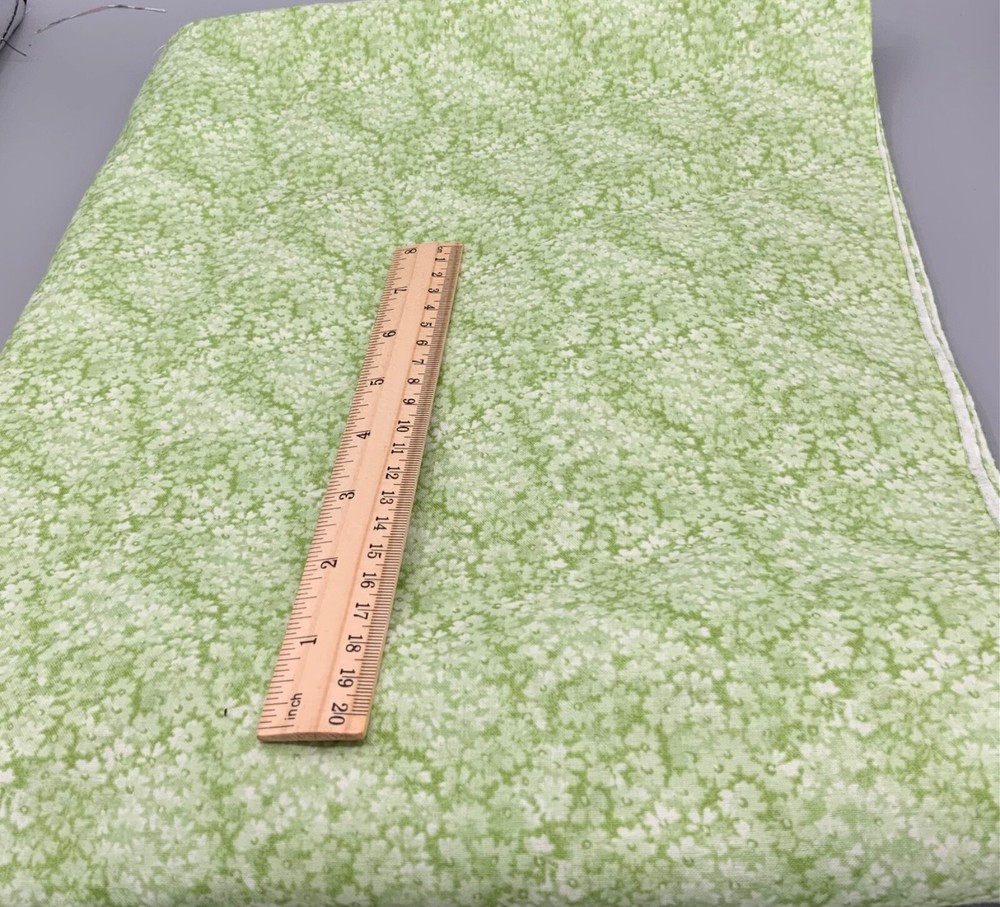 GREEN & LT GREEN SMALL MOTIF TOSSED FLOWERS FLORAL Cotton Fabric BTY