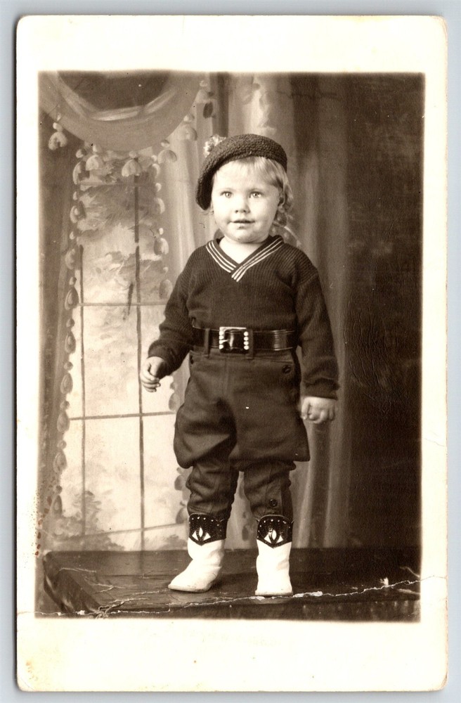 RPPC Little Glozata To Aunt Tress Age 18 Mo C1930s Real Photo Postcard AB18