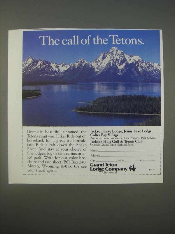 1989 Grand Teton Lodge Company Resort Ad - The call of the Tetons
