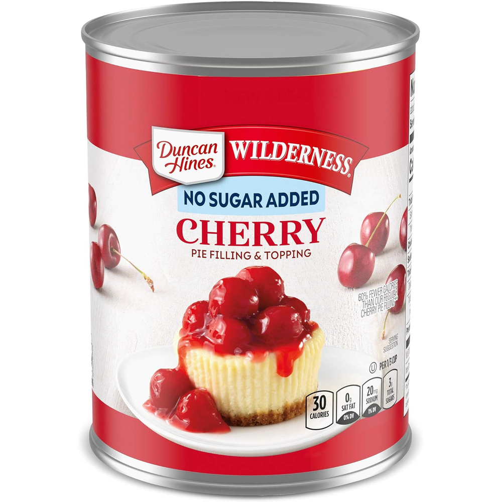 Wilderness No Sugar Added Pie Filling & Topping, Cherry, 20 Ounce (Pack of 12)