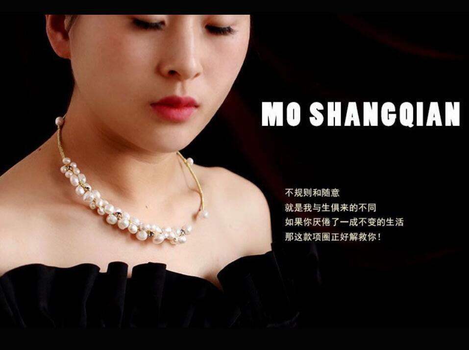 AAA South Sea White Baroque Pearl Necklace in 14K Gold Filled-image