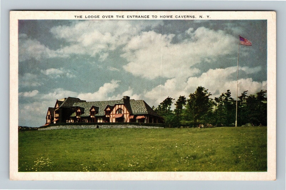 Howe Caverns NY-New York, The Lodge Over Entrance Vintage Souvenir Postcard