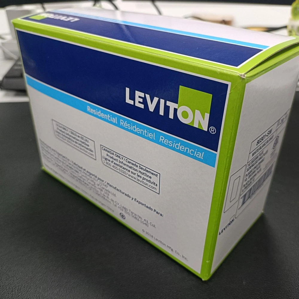 20PCS Leviton 80301-SW 1-Gang Decora Plus Wallplate Screwless Snap-On 20 Pack