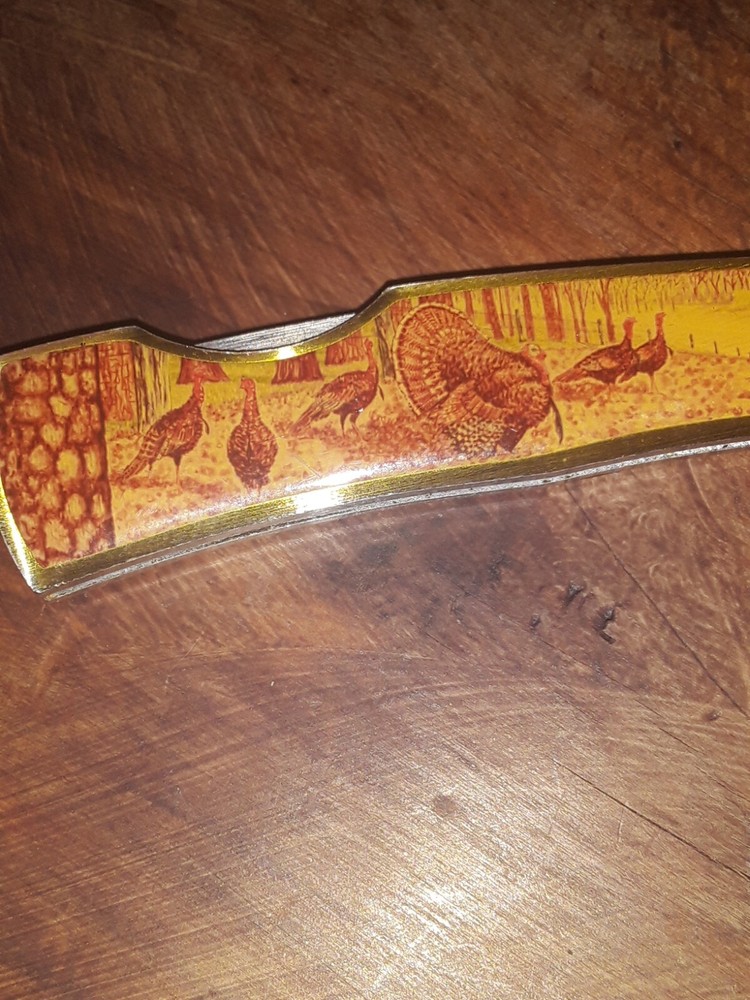 VINTAGE CASEXX WILD TURKEY SCENE SINGLE LOCKED BLADE POCKETKNIFE