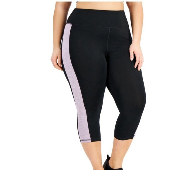 Women's Essentials Colorblocked Cropped Leggings, NWT noir rhapsody
