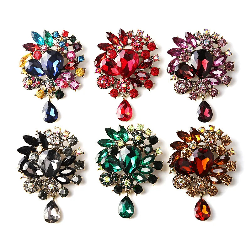 Fashion Creative Personality Crystal Brooch Corsage Women's Accessories