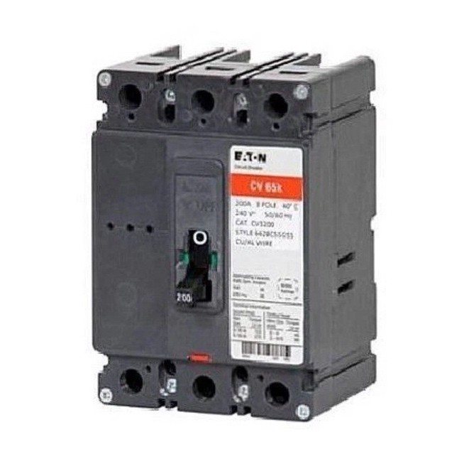 Eaton CV 65X CV3200 Circuit Breaker 200A 3-Pole 240V AC Black Plastic Switch