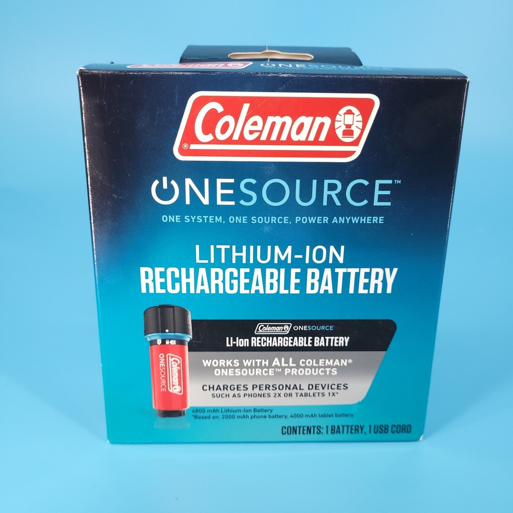 Coleman Onesource Lithium-Ion Rechargeable Battery 1 Battery 1 USB Cord NEW A03