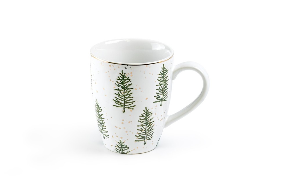 Grace Teaware Snowy Pine Trees 14oz Mug
