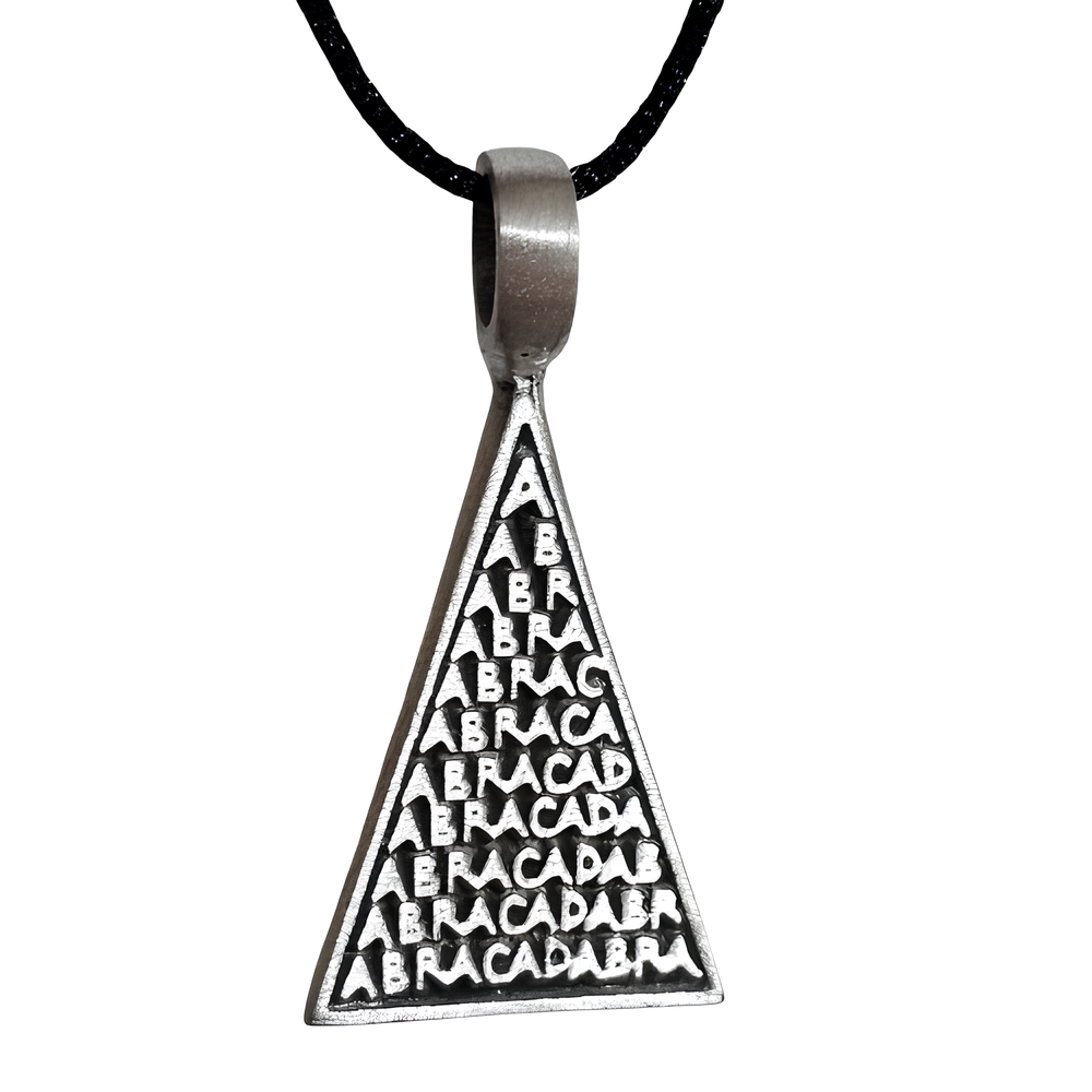 Abracadabra Pewter Pendant Necklace Amulet Magic Avra Kadavra Jewellery-image