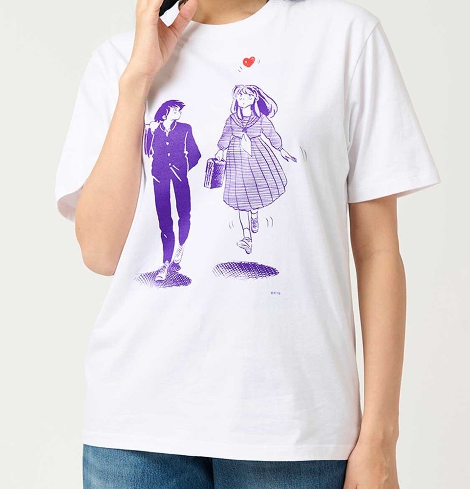 Urusei Yatsura Heart Cotton Tee Short Sleeve White Japan Graniph