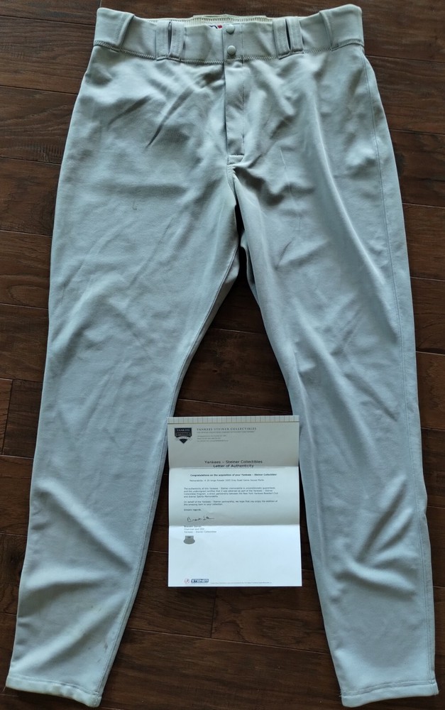 Jorge Posada Yankees 2005 Game Used Worn Road Pants with COA