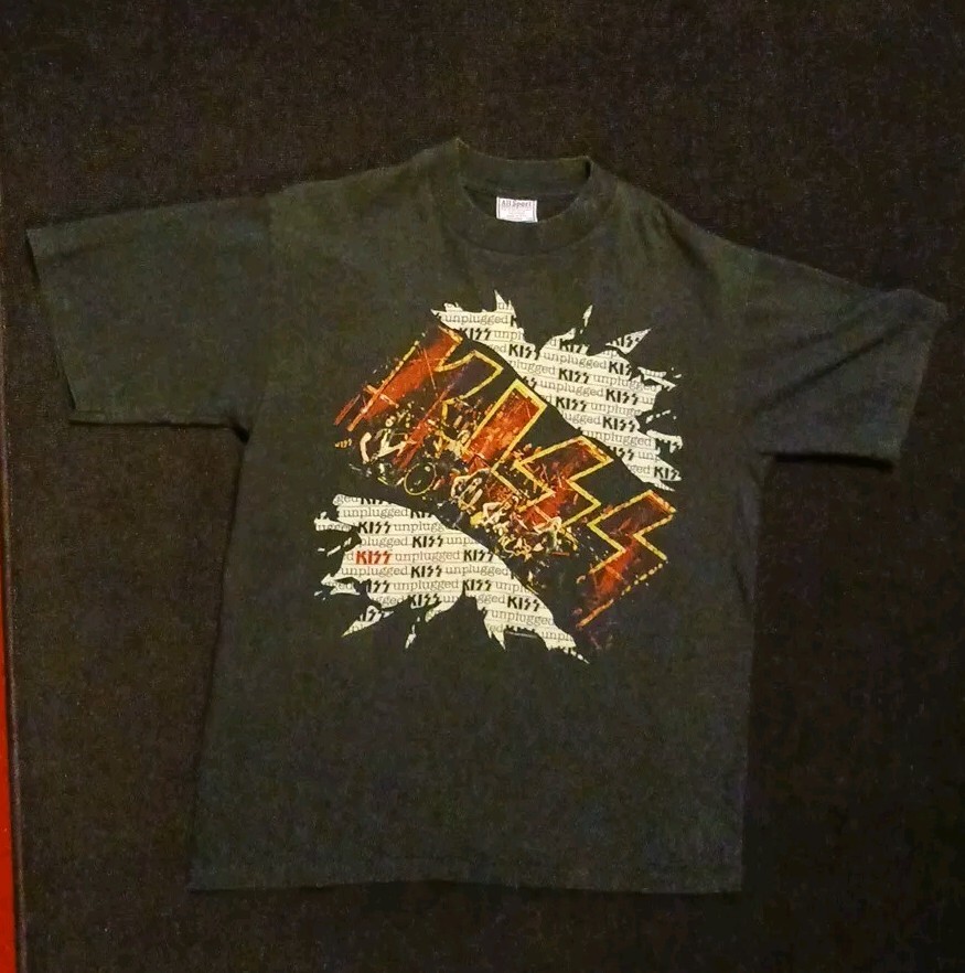KISS MTV UNPLUGGED 1996 Vintage Tee Shirt Size LG All Sport Tag