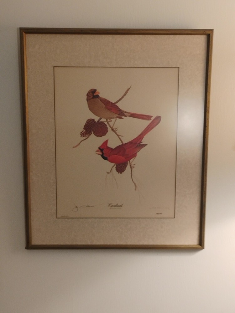 RARE Jim Oliver Cardinals Signed And Numbered Plate 230/750- Framed (F)