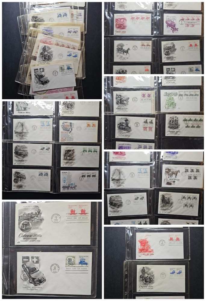 U.S. Stamps - Transportation Issues FDC Collection - 51 Cachet First Day Covers