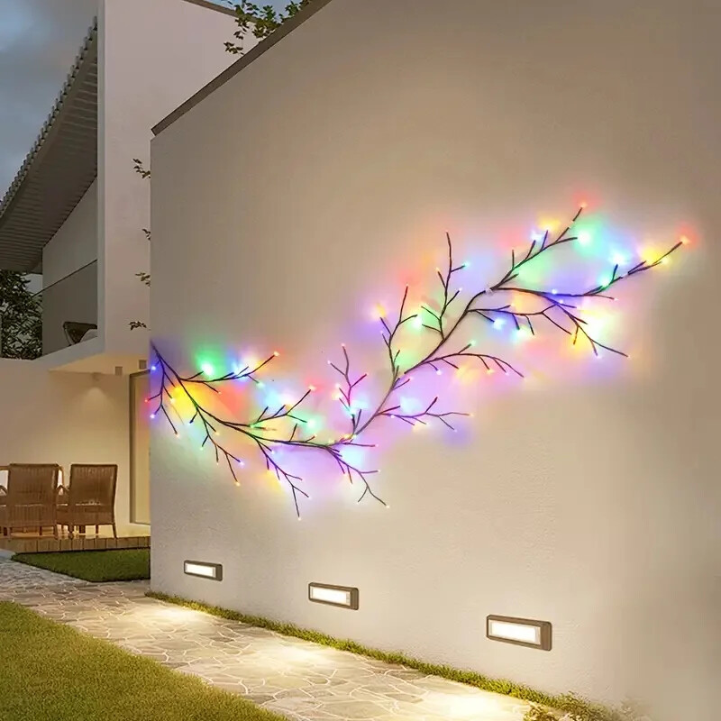 96LED Willow Vine String Lights USB DIY 8 Modes Lights Wall Vines