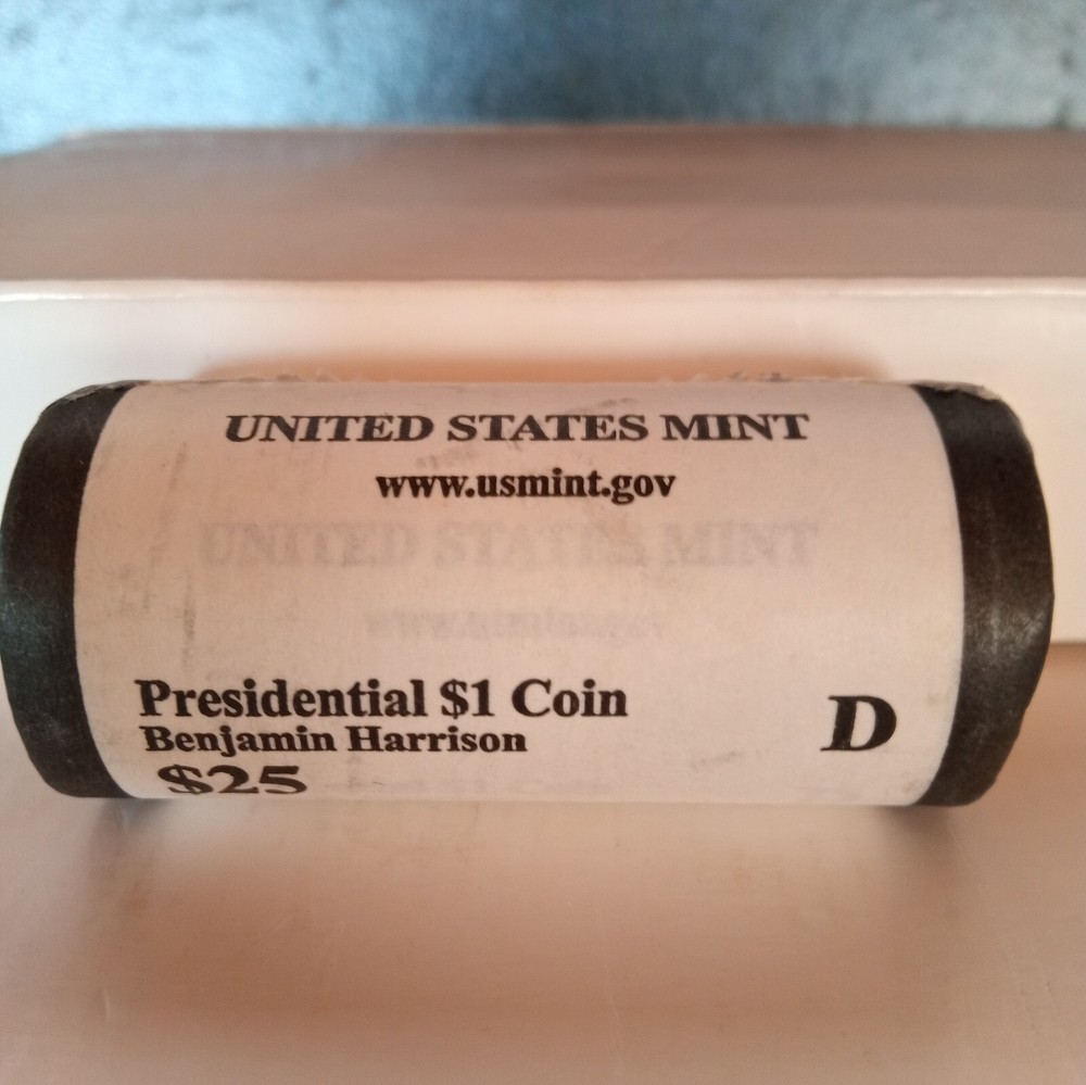 2012 - D - Benjamin Harrison - $1 Presidential Coin - $25 Unopened US Mint Roll