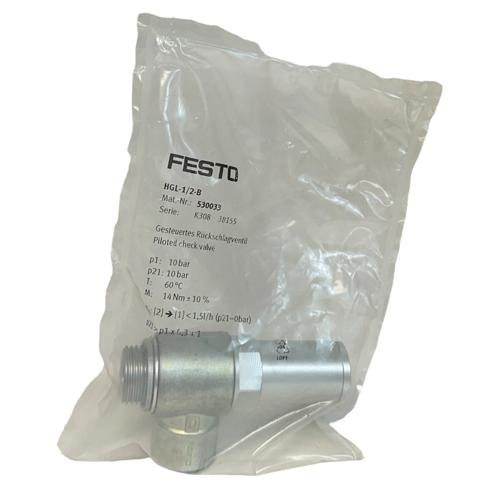 NEW FESTO HGL-1/2-B  530033 Piloted non return valve