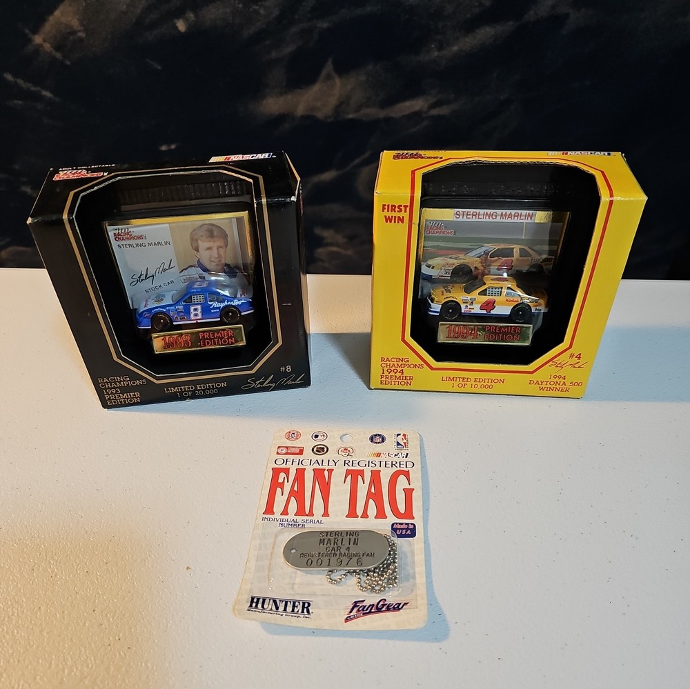 Sterling Marlin NASCAR Dog Tag Memorabilia New Old Stock with 93 94 DC Cars