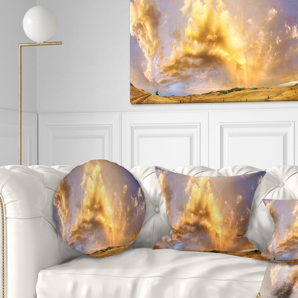 Designart 'Rainbow at Sunset After Storm' Landscape