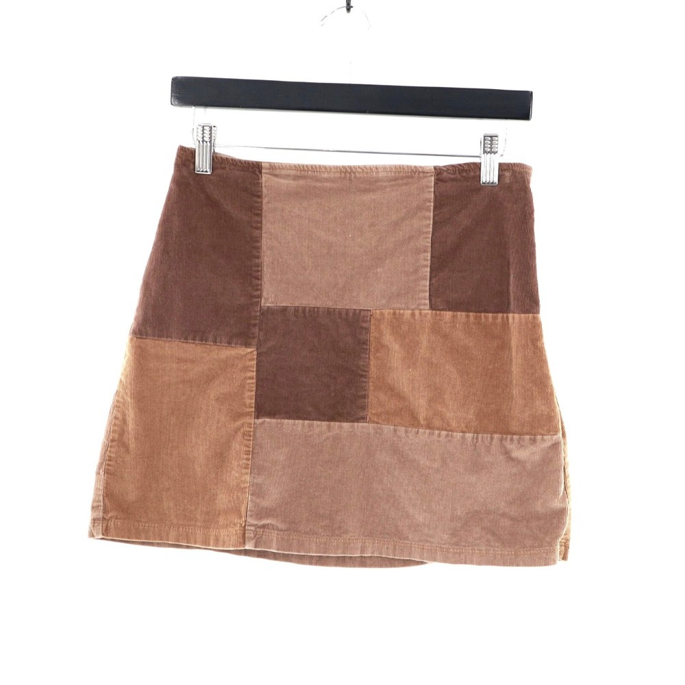 Hollister High-Rise Corduroy Patchwork Skirt Womens S Brown Retro Goblincore 70s