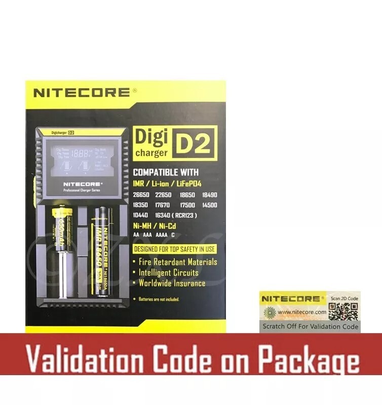 NEW NITECORE D2 Digicharger Battery Charger 18350 14500 AAAA Li-ion Ni-MH Ni-Cd