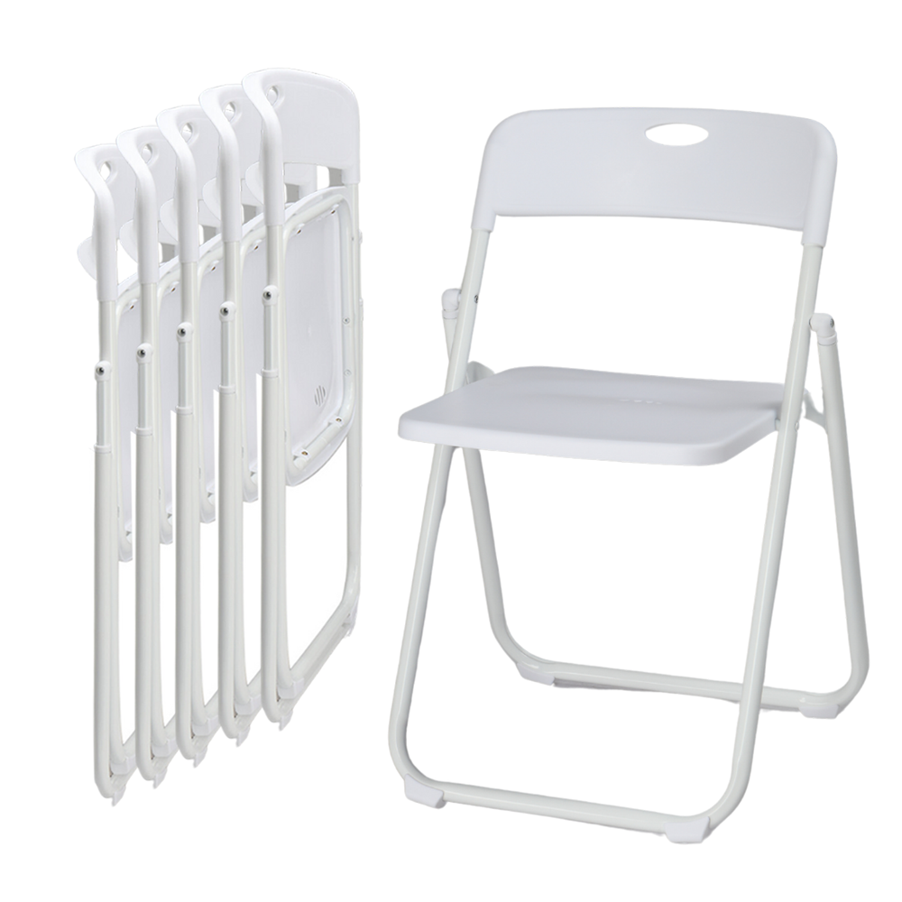 Stackable White or Black Plastic Folding Chairs for Picnic Party, Set of 4-6