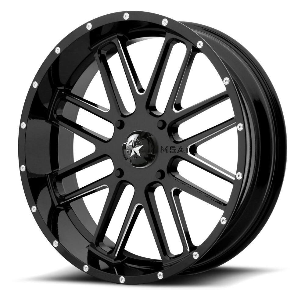 MSA OFFROAD M35 Bandit 20X7 4x156 Offset 0 Gloss Black Milled (Quantity of 1)