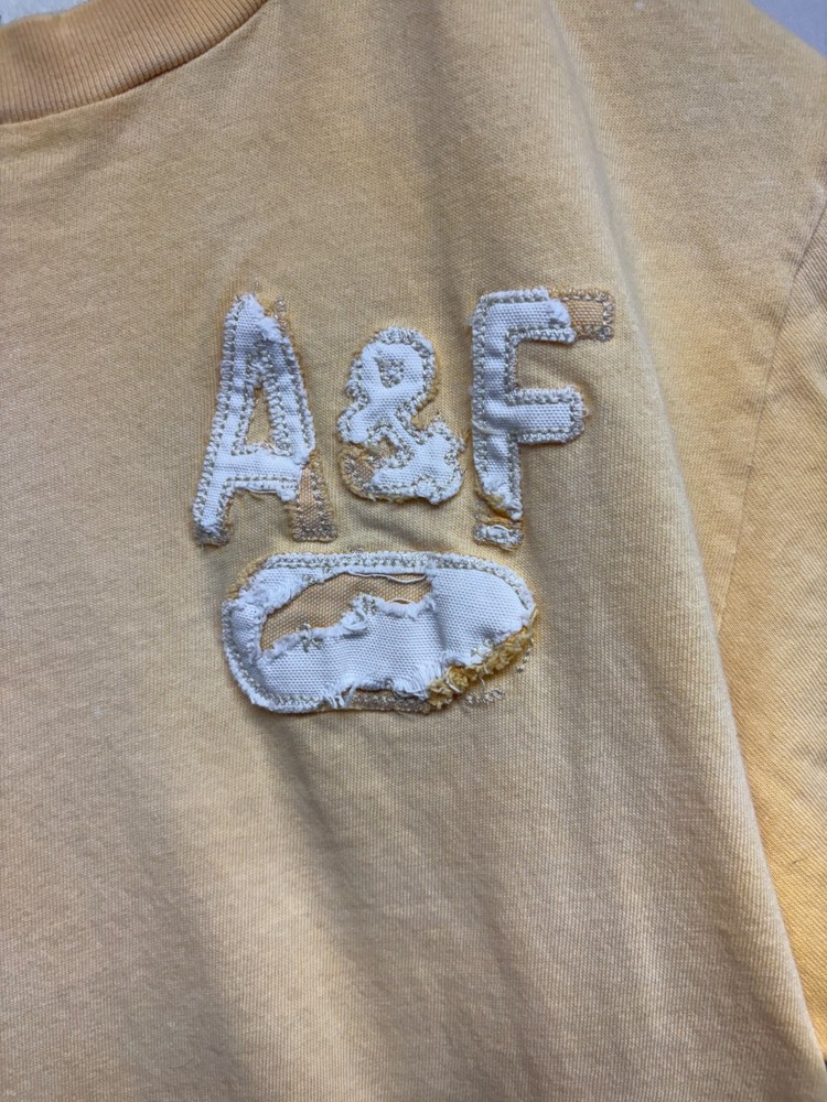 Abercrombie & Fitch T-Shirt Mens Yellow Muscle Short Sleeve Crew Neck XL-image