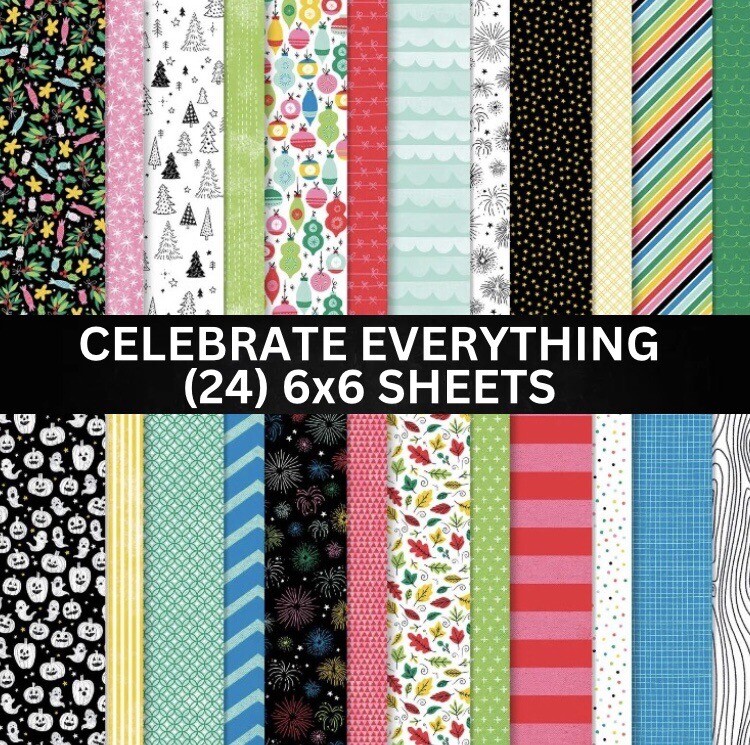 Stampin Up CELEBRATE EVERYTHING Designer Series Paper Christmas - (24) 6x6 Shts