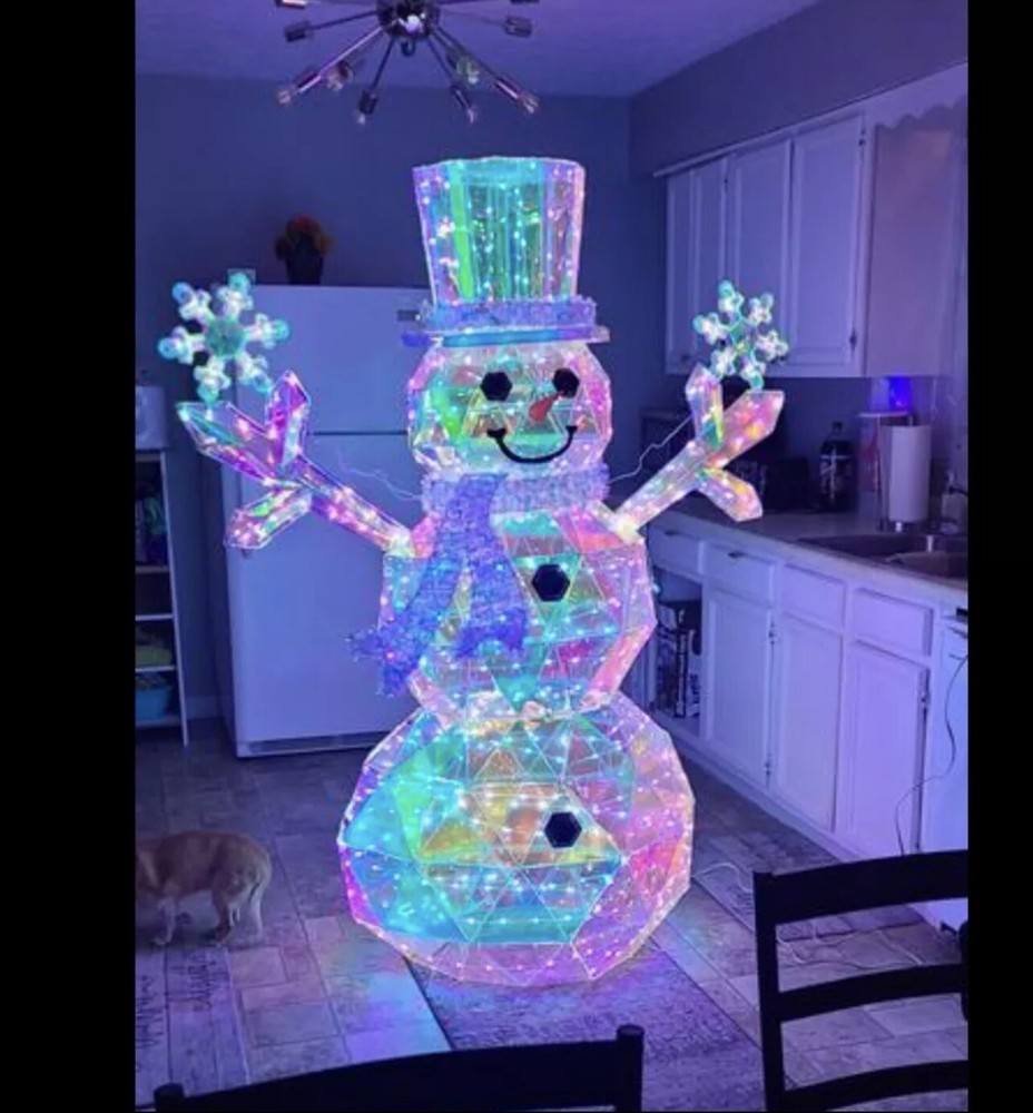 570 LED Pre-Lit Prismatic Snowman Iridescent Decor Christmas Member's Mark