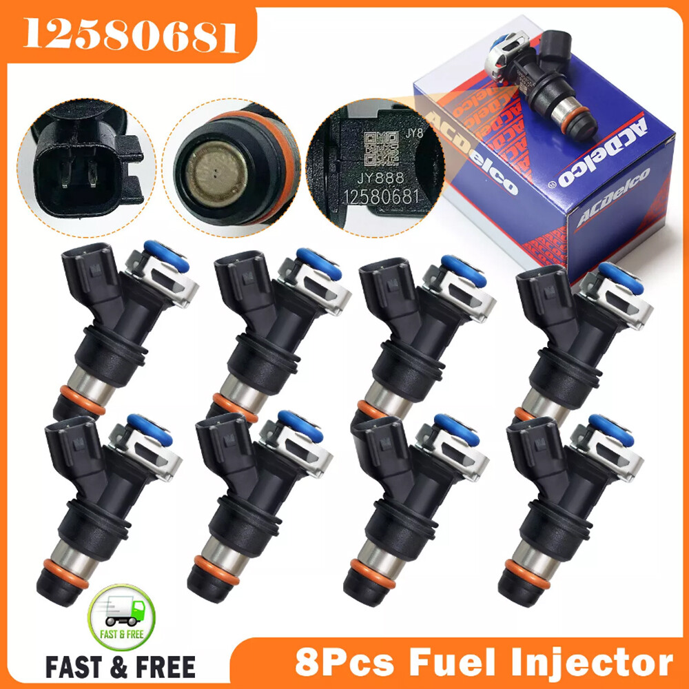 New 8Pcs OEM 12580681 Fuel Injectors For Chevy Silverado GMC 4.8/5.3/6.0/6.2L V8