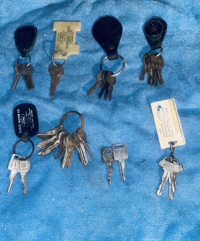 Collection Of Vintage Auto Keys & Keychains Chevrolet Ford Mercury Caddy