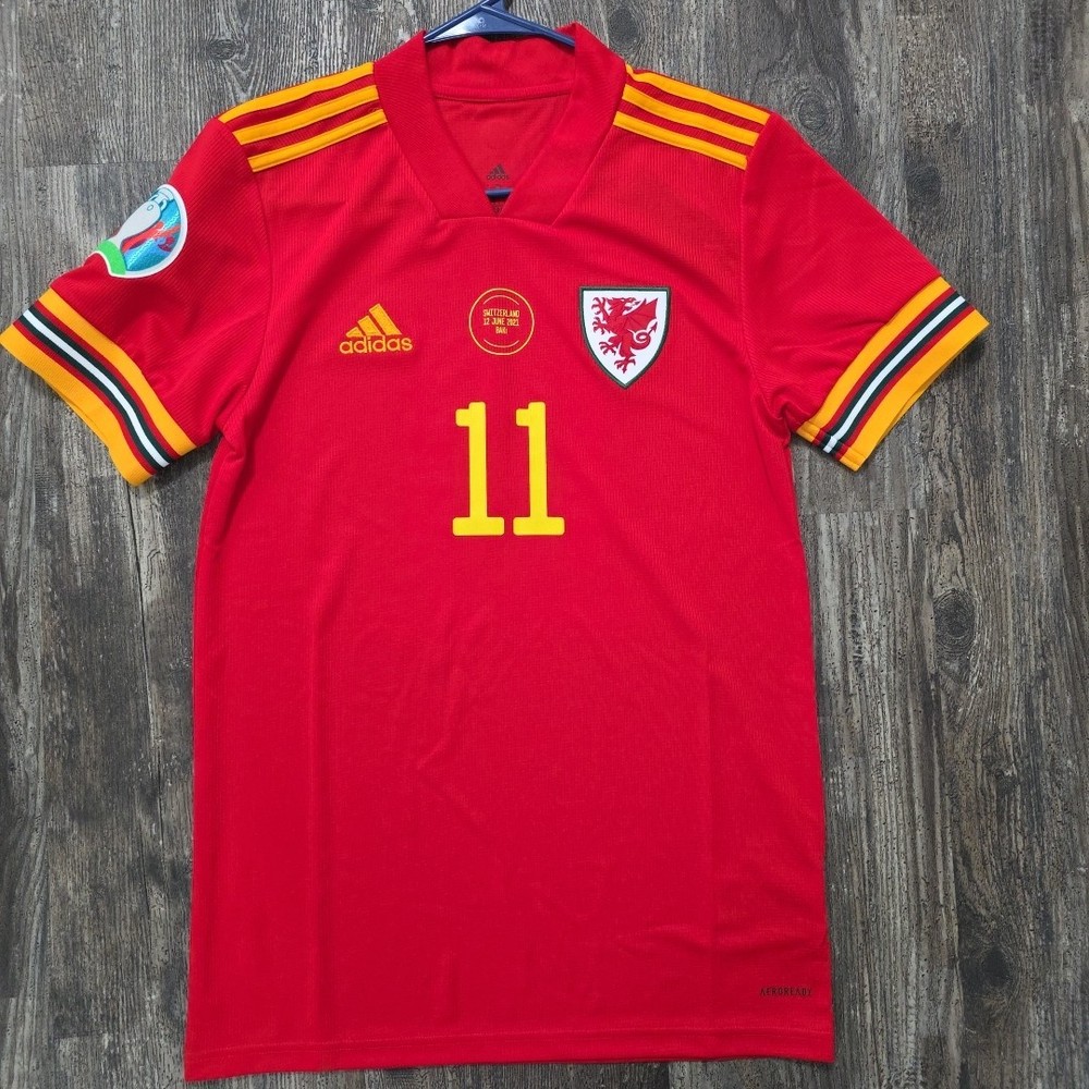 2020 Adidas Wales Home Soccer Jersey Gareth Bale Men XL Euro Madrid Spurs