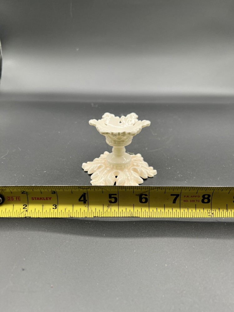 VINTAGE LENOX PORCELAIN CHINA AQUARIUS ORNATE IVORY GLOSSY CANDLESTICK