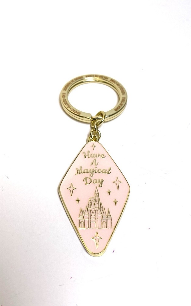 Disneyland Cinderella Castle Pink Magical Day Keychain
