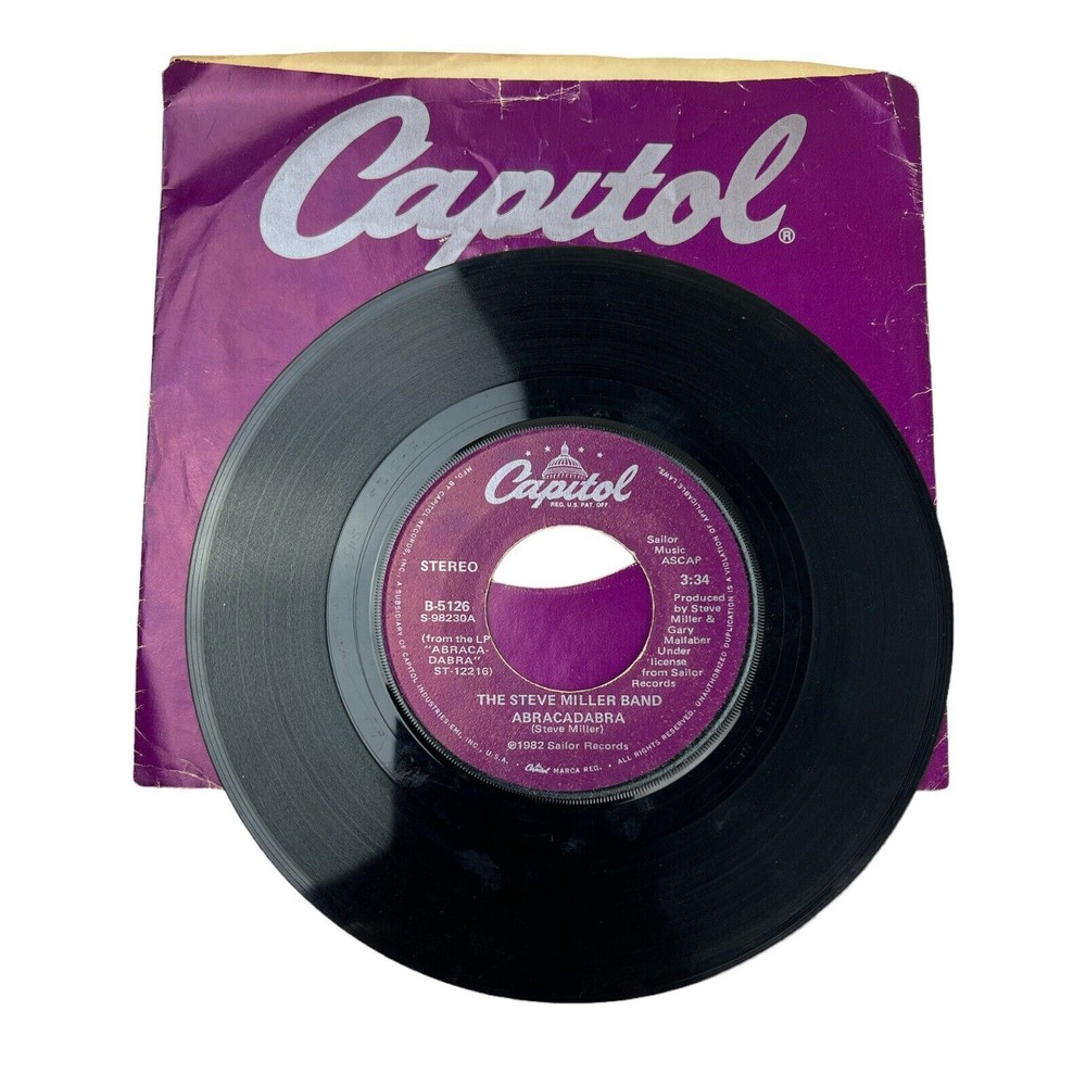 Vintage 1982 Steve Miller Band Abracadabra Vinyl 45rpm Record Capital Eminem Edition-image