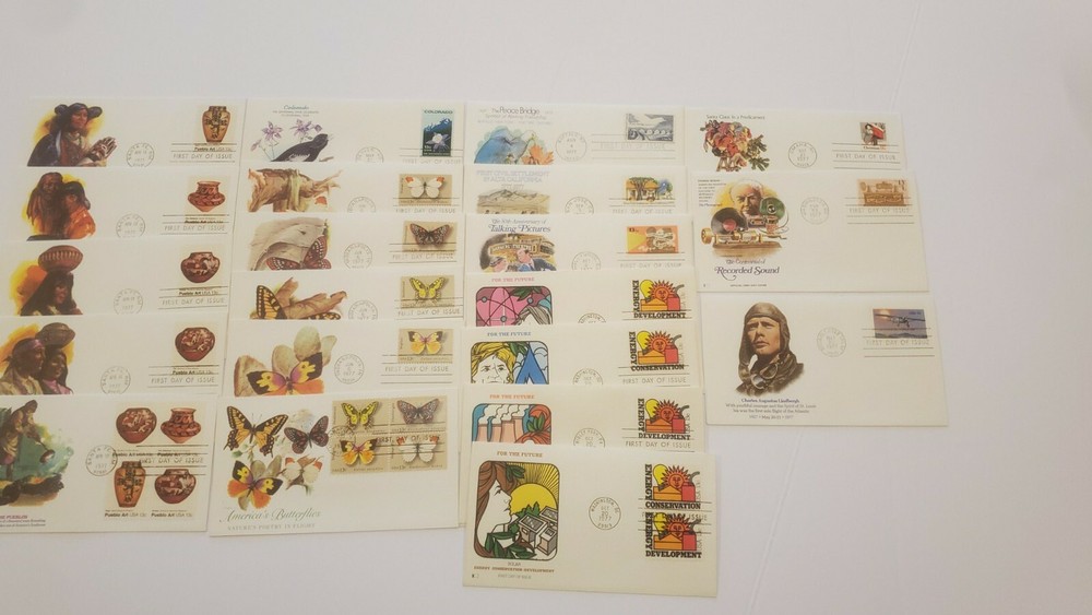 Stamps US FDC Mint FIRST DAY COVERS 1977 FLEETWOOD pottery LOT OF 23 lot 15