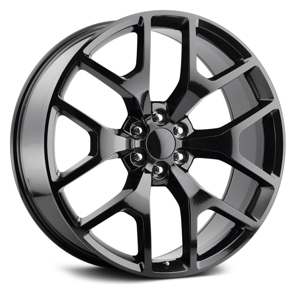 Replica Tech RT-6 22x9 Black 6-Lug Wheels Set of 4 30 Offset 6x139.7 Bolt Pattern 78.1 Hub