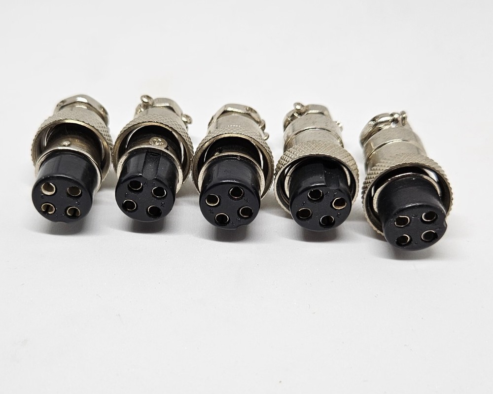 Lot of 10pcs Round 4 Pin Microphone Connectors - (Previously Used)
