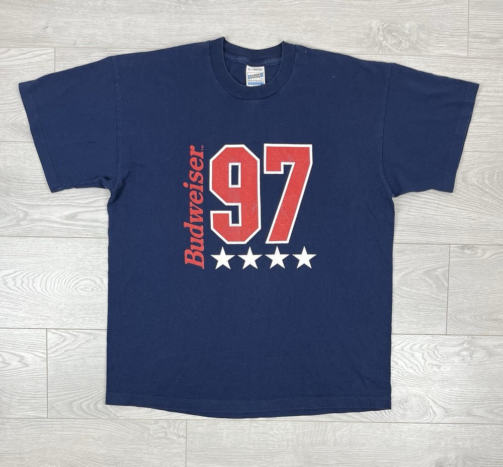 Budweiser 1997 Vintage Navy Cotton T Shirt