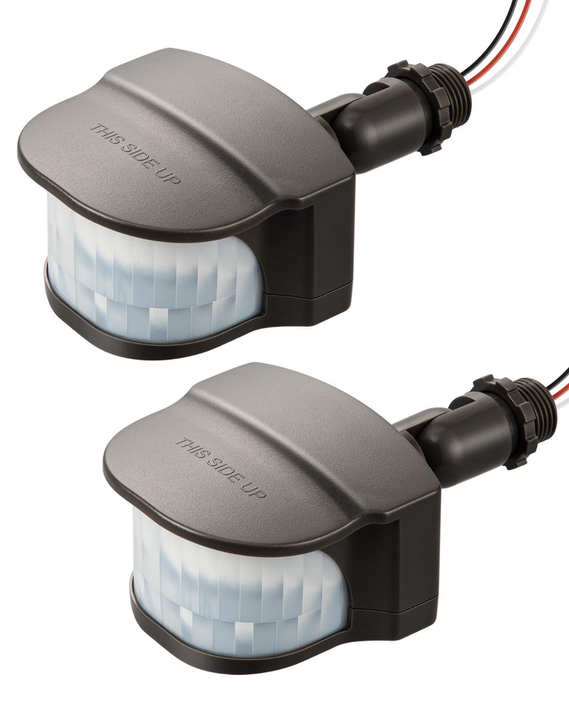 EDISHINE 240° Outdoor Motion Sensor Lights, Dusk to Dawn Detection, 2-Pack