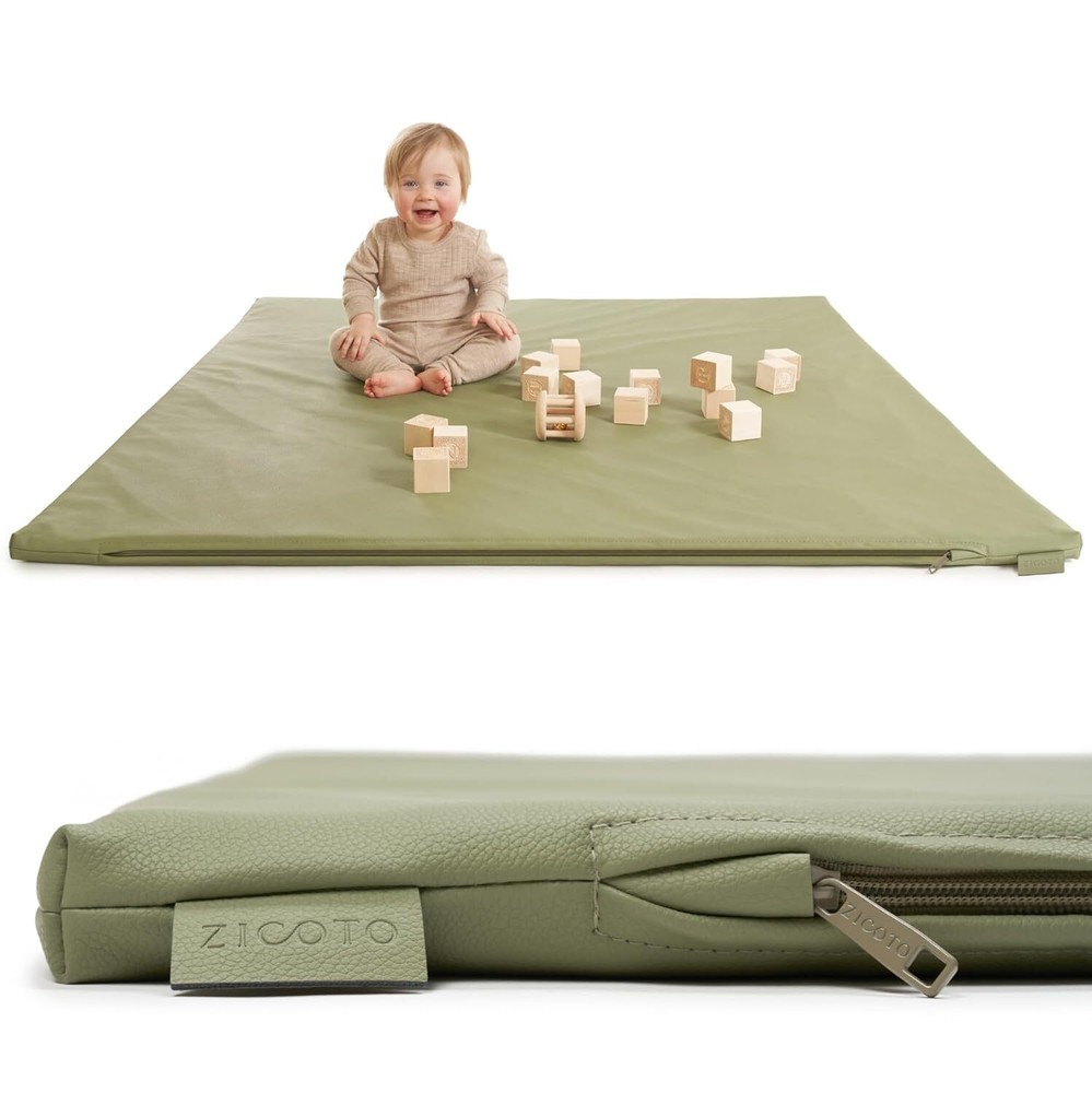 Play Mat for Your Boy or Girl - Extra Thick &Super Soft Vegan Leather Floor Mat