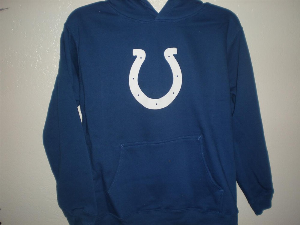 NEW-Minor-Flaw Indianapolis Colts YOUTH M Medium 10/12 Blue Reebok Hoodie