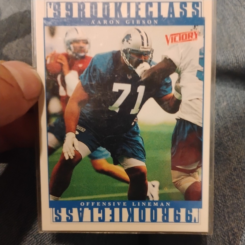 1999 Upper Deck Victory Aaron Gibson #407 Rookie Card Detroit Lions-image