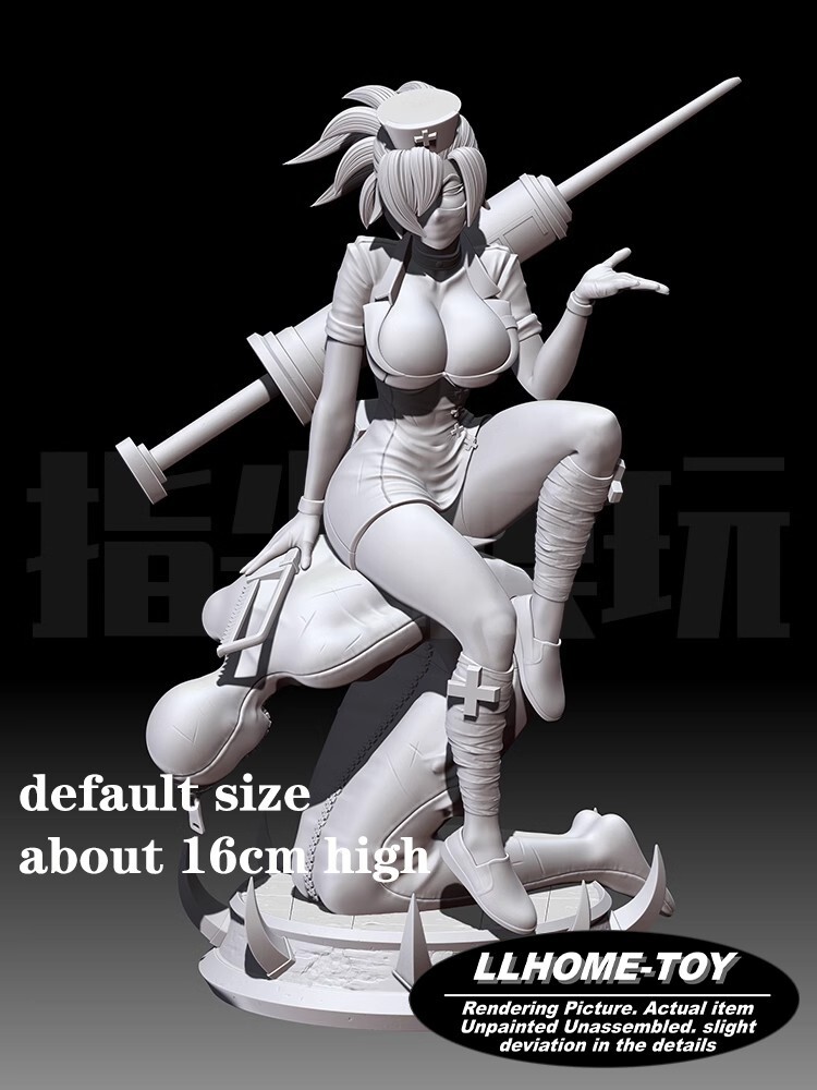 Valentine Hot Girl with Needle Resin 3D Print GK Figure Kit