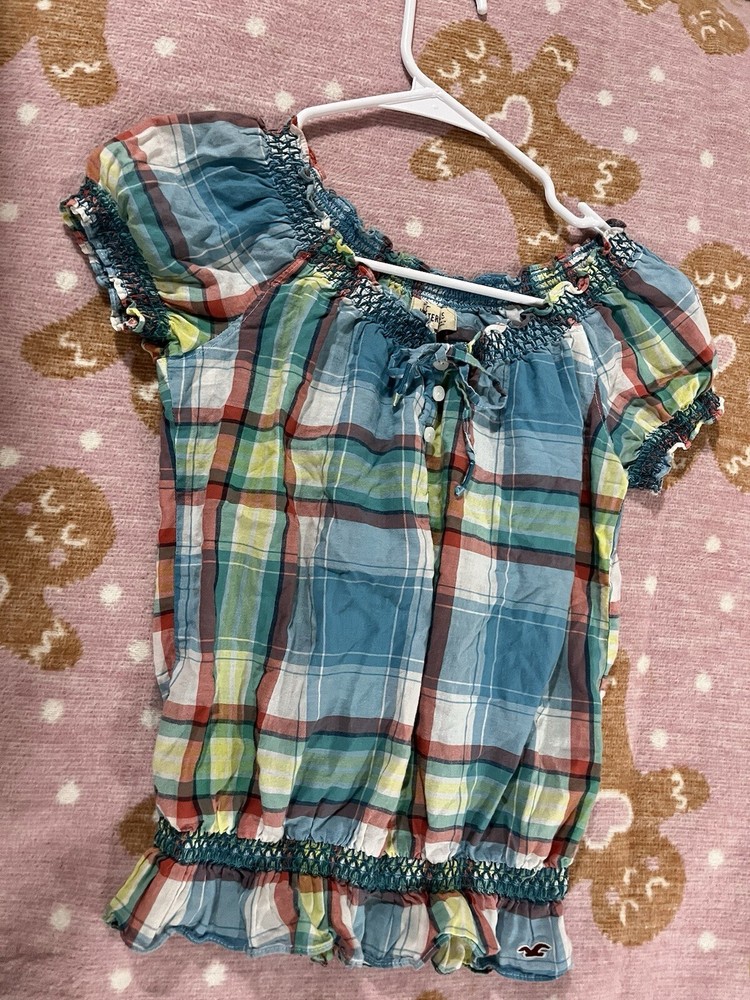 Coquette Farmers Daughter Plaid Hollister top Xs