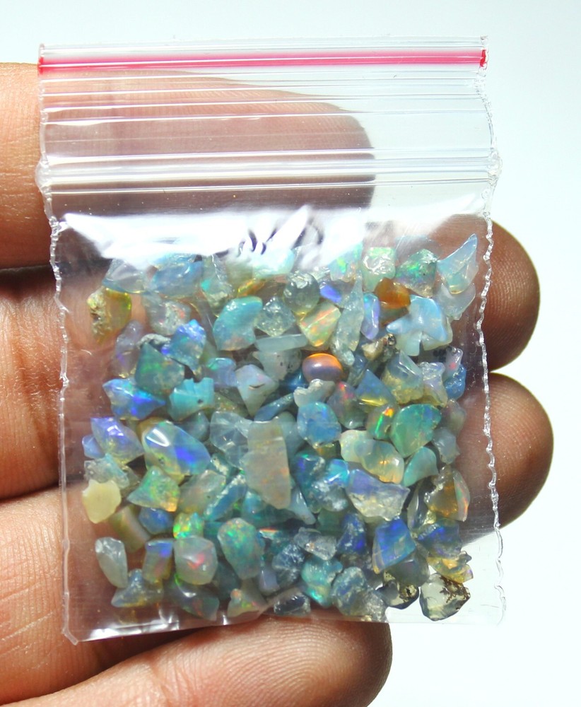 100 Pcs Lot AAA Natural Multi Flash Ethiopian Opal Rough Welo Fire Opal Stone