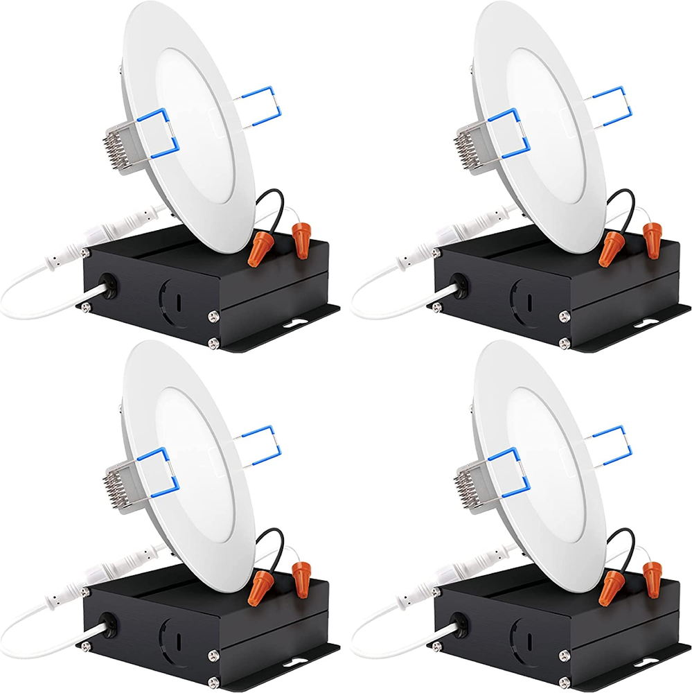 Sunco 4 Pack 4 Inch Ultra Thin LED Recessed Ceiling Lights Slim, 6000K Daylight