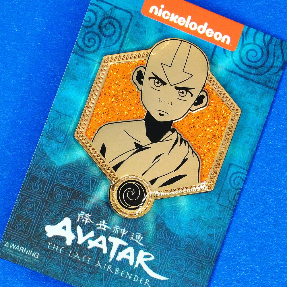 Avatar the Last Airbender Aang Golden Glitter Enamel Pin Figure-image